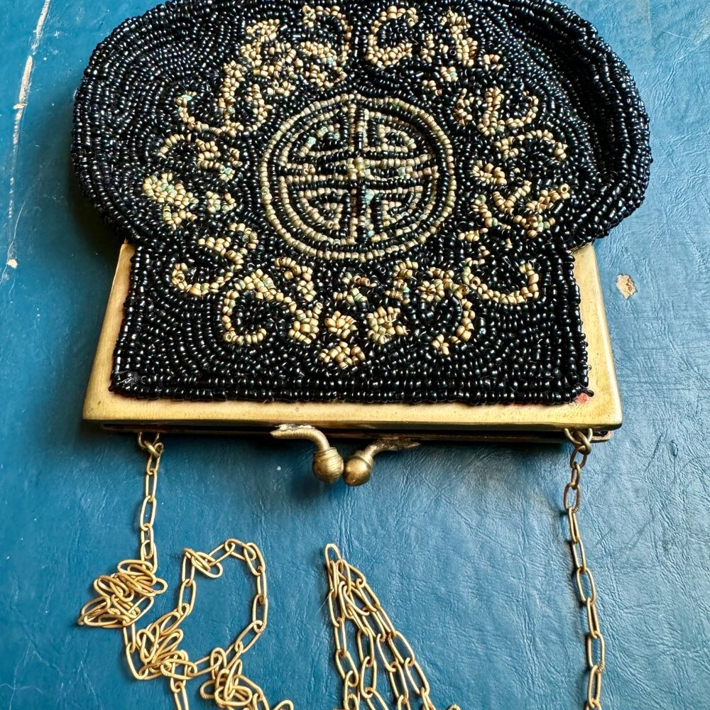 Vintage small beaded wallet coin purse roaring 20s style - Picture 12 of 12
